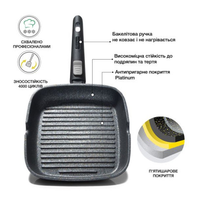 Сковорода гриль Fissman Rebusto 24 см 4230 F