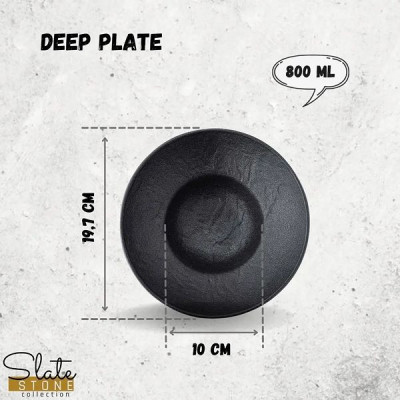 Тарелка глубокая Wilmax Slatestone Black 20 см 800 мл WL-661112