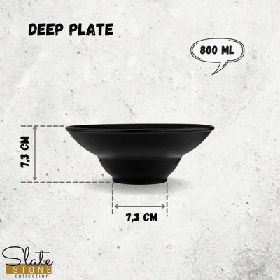 Тарелка глубокая Wilmax Slatestone Black 20 см 800 мл WL-661112