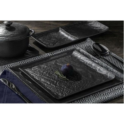 Тарелка квадратная Wilmax Slatestone Black 21,5х21,5 см WL-661106