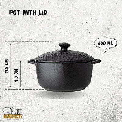 Горшок для запекания Wilmax Slatestone Black 18x11 см 600 мл WL-661140/A