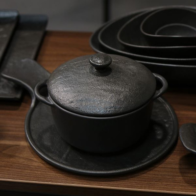 Горшок для запекания Wilmax Slatestone Black 18x11 см 600 мл WL-661140/A