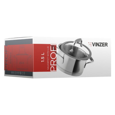 Кастрюля с крышкой Vinzer Profi Series 16 см 1,5 л VZ 50182