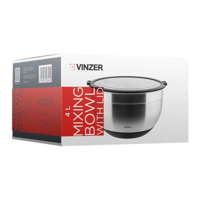 Миска с крышкой Vinzer 24 см 4,0 л VZ 50344 Миска с крышкой Vinzer 24 см 4,0 л VZ 50344