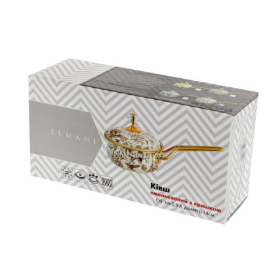 Ковш эмаль Elmani Butterfly 14 см 0,9 л 763-030