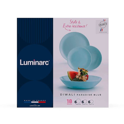 Столовый сервиз на 6 персон Luminarc Diwali Paradise Blue 18 пр (арт. V6212)