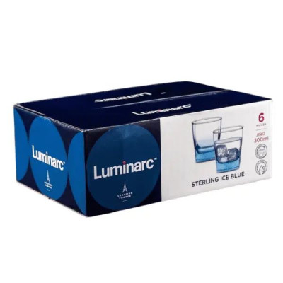 Набор низких стаканов Luminarc Sterling Ice Blue 300 мл (6 штук) J1582 Набор низких стаканов Luminarc Sterling Ice Blue 300 мл (6 штук) J1582