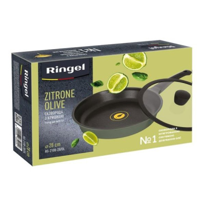 Сковорода глубокая с крышкой Ringel Zitrone Olive 28 см RG-2108-28/OL Сковорода глубокая с крышкой Ringel Zitrone Olive 28 см RG-2108-28/OL