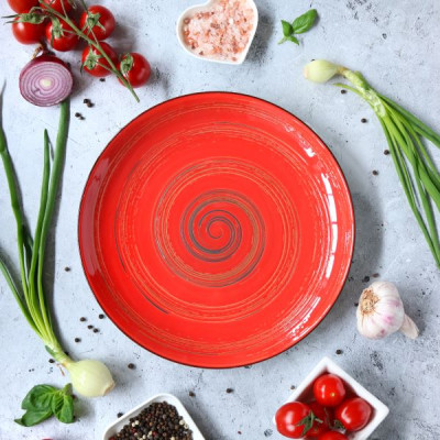 Тарелка круглая 25,5 см Wilmax Spiral Red WL-669214 / A