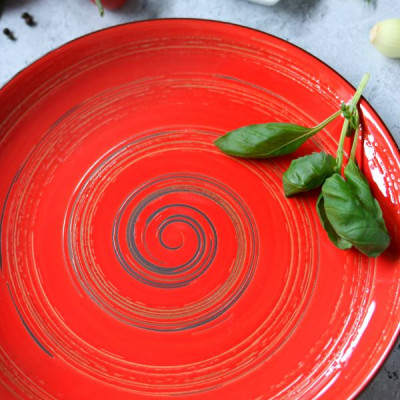 Тарелка круглая 25,5 см Wilmax Spiral Red WL-669214 / A