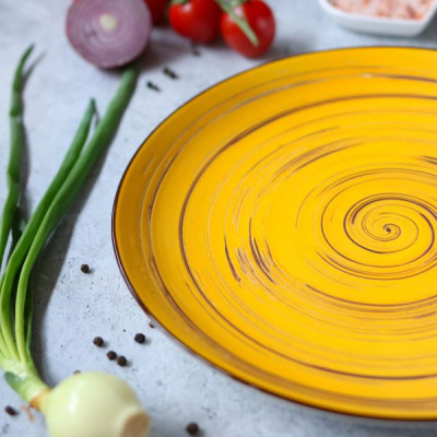 Тарелка круглая 20,5 см Wilmax Spiral Yellow WL-669412 / A