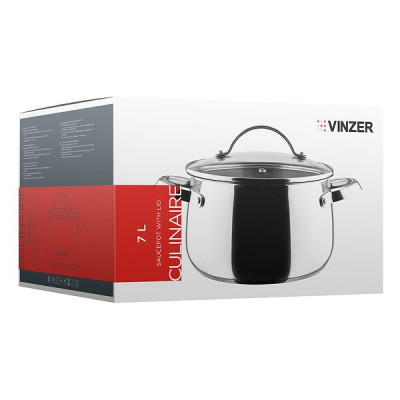 Кастрюля с крышкой 7,0 л Vinzer Culinaire 50168