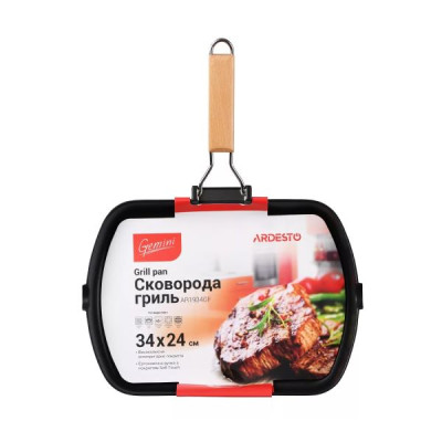Сковорода гриль 34x24 см Ardesto Gemini Baceno AR1934GF Сковорода гриль 34x24 см Ardesto Gemini Baceno AR1934GF