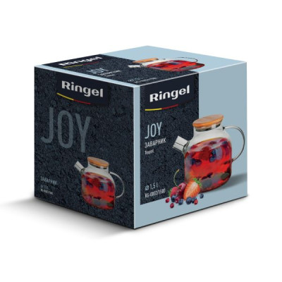 Чайник стеклянный с бамбуковой крышкой Ringel Joy 1500 мл (арт.RG-0002/1500)