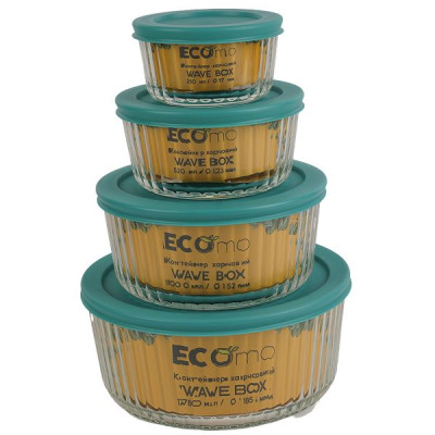 Контейнер круглый Ecomo Wave Box 250 мл, стекло (арт. 3CC025-4H) Контейнер круглый Ecomo Wave Box 250 мл, стекло (арт. 3CC025-4H)