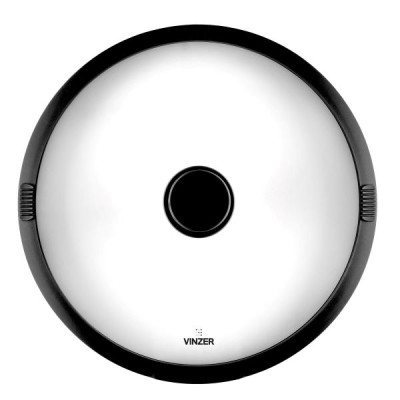 Крышка c силиконовым ободом Vinzer 28 см, жаростойкое стекло, черный (арт. 50248)