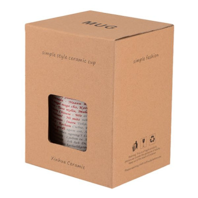 Кружка Led Imprint 360 мл с бамбуковой крышкой и ложкой, фарфор (арт. B060499)