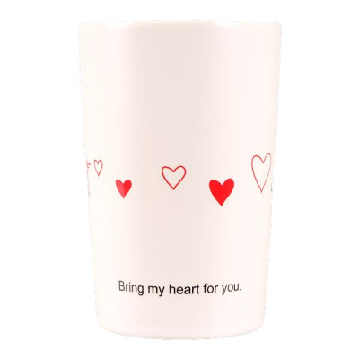 Кружка Led Love Is D 360 мл с бамбуковой крышкой и ложкой, фарфор (арт. B060498)
