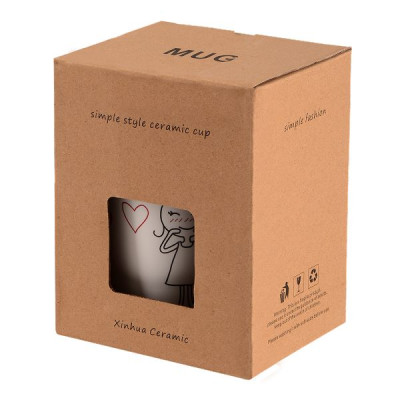 Кружка Led Love Is D 360 мл с бамбуковой крышкой и ложкой, фарфор (арт. B060498)
