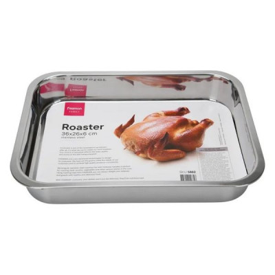 Противень с ручками Fissman 36x26x6 см, нержавеющая сталь (арт. 5882) Противень с ручками Fissman 36x26x6 см, нержавеющая сталь (арт. 5882)