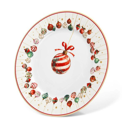 Тарелка 27 см Fissman Christmas Balls, фарфор (арт. 16081)