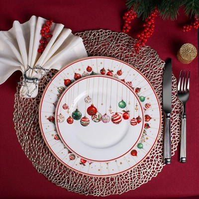 Тарелка 27 см Fissman Christmas Balls, фарфор (арт. 16081)