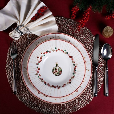 Тарелка глубокая 21,5 см Fissman Christmas Balls, фарфор (арт. 16083) Тарелка глубокая 21,5 см Fissman Christmas Balls, фарфор (арт. 16083)
