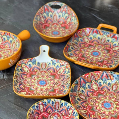 Салатник квадратный с двумя ручками Olens Мальована 18,5x18,5 см, керамика, желтый (арт. 8030-475) Салатник квадратный с двумя ручками Olens Мальована 18,5x18,5 см, керамика, желтый (арт. 8030-475)