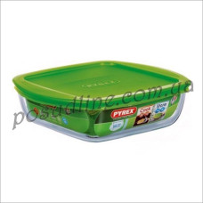 Лоток прямоугольный с крышкой Pyrex 20х17 см 1 л стекл. 