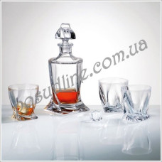Набор для виски Bohemia Quadro (стакан 340 мл-6 шт,карафа 750 мл) 7 пр b99999-99A44