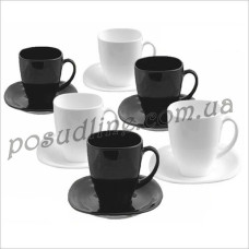 Набор чайный Luminarc Carine Black&White 220 мл 12 пр d2371