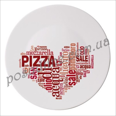 Тарелка для пиццы Bormioli Rocco Piatti Pizza 33 см I Love Pizza Red 419320-753