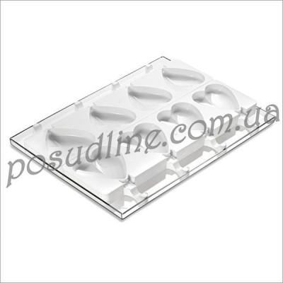 Форма силиконовая для мороженого Silikomart Сердце 67x55x18 мм + 50 палочек GEL03M/B