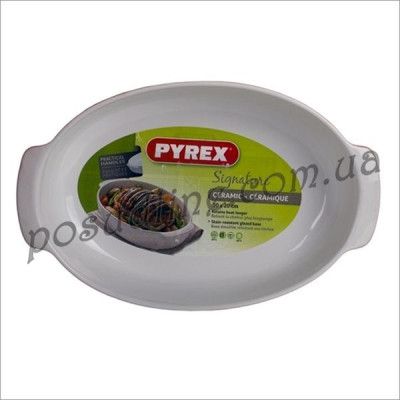 Форма овальная керамическая для запекания Pyrex Signature 30х20 см красная SG30OR8