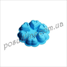Форма силиконовая Empire 6 яч. сердце d=25 см, h=4,5 см 7107