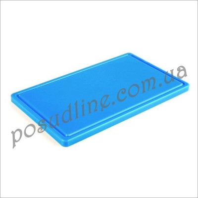 Доска кухонная с канавкой Durplastics 400x300x20 мм голубая 9821AZ4
