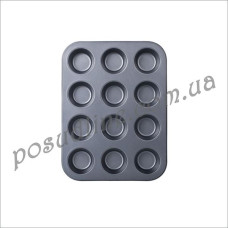 Форма прямоугольная для маффинов Pixel Brezel 12 яч. 35x26,5x3 см PX-10208