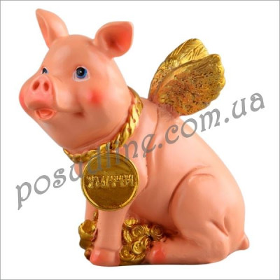 Фигурка декоративная Свинка на богатство 8,5 см 919-234