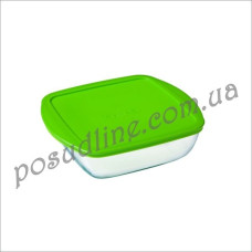 Лоток квадратный c крышкой Pyrex 25x22x5 см 1,6 л стеклянный 209P000