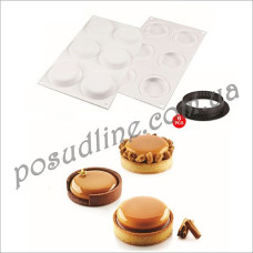 Форма силиконовая Silikomart d=67 мм h=15 мм + 6 колец (d=80 мм, h=20 мм) KIT TARTE RING 80