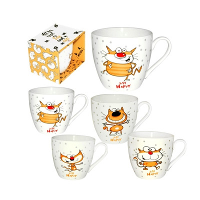Кружка 450 мл Happy Cat в подар.упак. 4160-27
