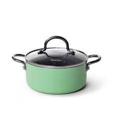 Кастрюля Fissman Mini Chef 16x7 см 1,3 л алюм.с антиприг. покрытием Зеленый чай 4237 F