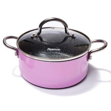 Кастрюля Fissman Mini Chef 16x7 см 1,3 л алюм.с антиприг. покрытием Чайная роза 4238 F