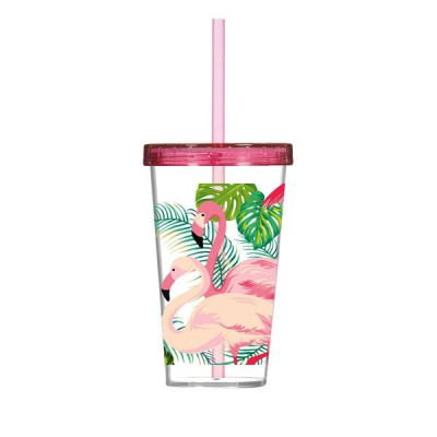 Стакан с трубочкой Herevin 660 мл Flamingo 161448-003