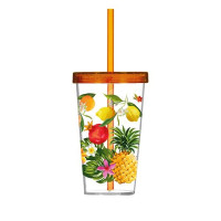 Стакан с трубочкой Herevin 660 мл Fruit 161448-005