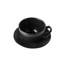 Чашка с блюдцем Porland Seasons Black 320 мл (блюдце 160 мм) 222134.Bl