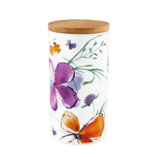 Банка для сыпучих Krauff Aquarelle 1300 мл бумбук. крышка 21-244-044