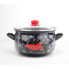 Кастрюля Gusto эмаль 18 см 3,1 л Перчик GT-T-118-P