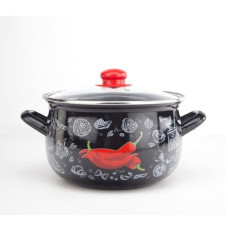Кастрюля Gusto эмаль 22 см 5,1 л Перчик GT-T-122-P