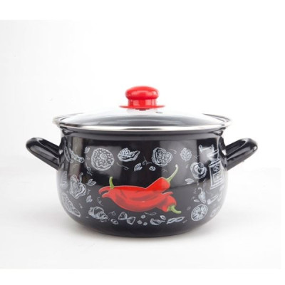 Кастрюля Gusto эмаль 22 см 5,1 л Перчик GT-T-122-P
